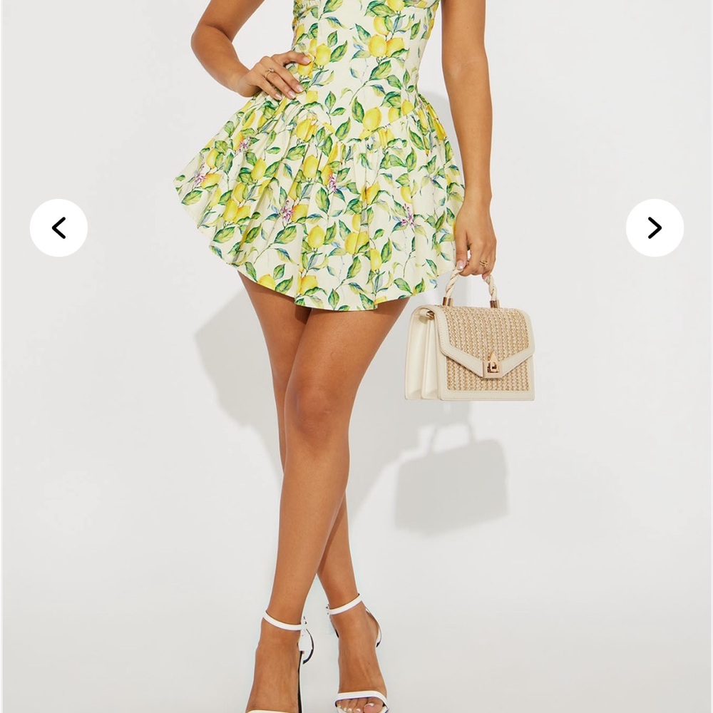 Fashion Nova Lemon Print Mini Dress